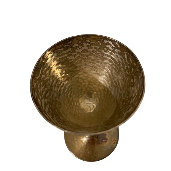 Wilcox Silver Plate Dimpled Hammered Metal Look Goblets Set Of 4 - Picture 4 of 7